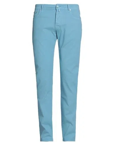 Jacob Cohёn Man Pants Sky Blue Size 30 Cotton, Elastane
