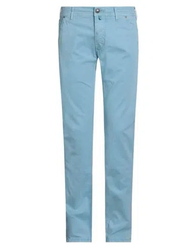 Jacob Cohёn Man Pants Sky Blue Size 32 Cotton, Elastane