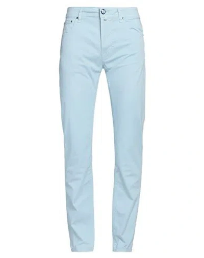 Jacob Cohёn Man Pants Sky Blue Size 32 Cotton, Elastane, Polyester In Blue