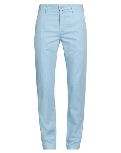 Jacob Cohёn Man Pants Sky Blue Size 32 Cotton, Linen, Elastane, Polyester