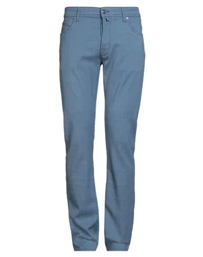 Jacob Cohёn Man Pants Slate Blue Size 34 Cotton, Virgin Wool, Elastane