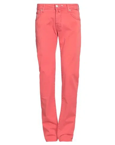 Jacob Cohёn Man Pants Tomato Red Size 31 Cotton, Elastane