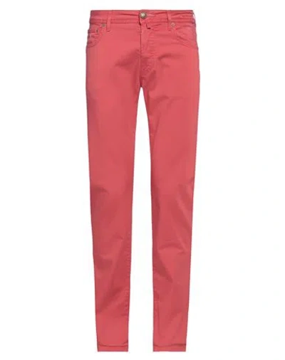 Jacob Cohёn Man Pants Tomato Red Size 31 Cotton, Elastane