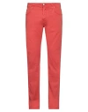 Jacob Cohёn Man Pants Red Size 32 Cotton, Linen, Elastane In Tomato Red