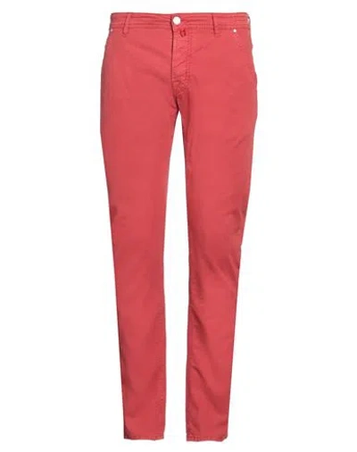 Jacob Cohёn Man Pants Tomato Red Size 34 Cotton, Polyester, Elastane