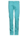 Jacob Cohёn Man Pants Turquoise Size 30 Cotton, Elastane In Blue