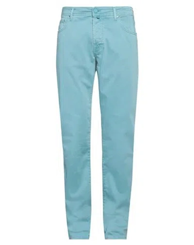 Jacob Cohёn Man Pants Turquoise Size 32 Cotton, Elastane, Polyester In Blue