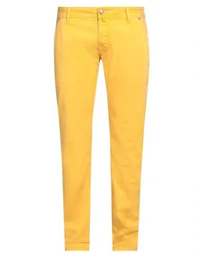 Jacob Cohёn Man Pants Yellow Size 37 Cotton, Elastane