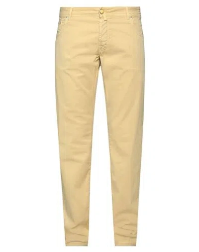 Jacob Cohёn Man Pants Yellow Size 40 Cotton, Lyocell, Elastane