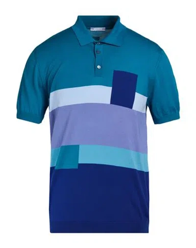 Jacob Cohёn Man Polo Shirt Azure Size L Cotton In Blue