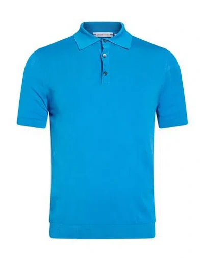 Jacob Cohёn Man Polo Shirt Azure Size S Cotton In Blue