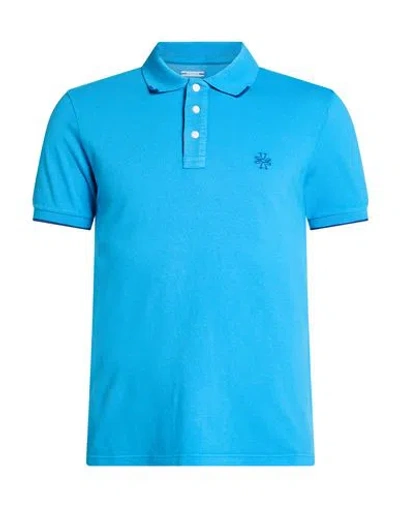 Jacob Cohёn Man Polo Shirt Azure Size Xxl Cotton, Elastane In Blue