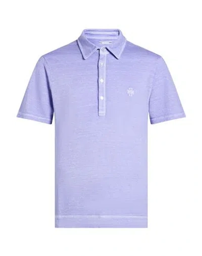 Jacob Cohёn Man Polo Shirt Blue Size L Linen