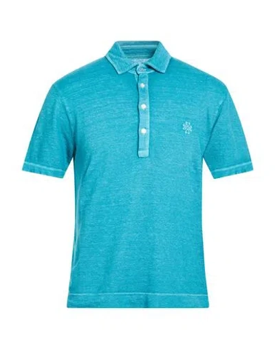 Jacob Cohёn Man Polo Shirt Deep Teal Size S Linen