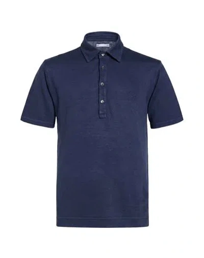 Jacob Cohёn Man Polo Shirt Navy Size L Linen
