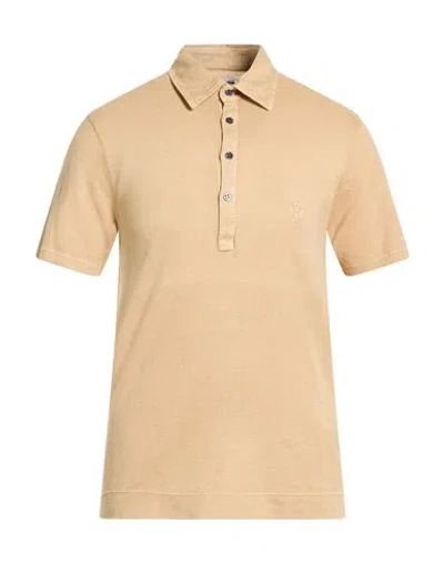 Jacob Cohёn Man Polo Shirt Sand Size M Linen, Cotton In Brown