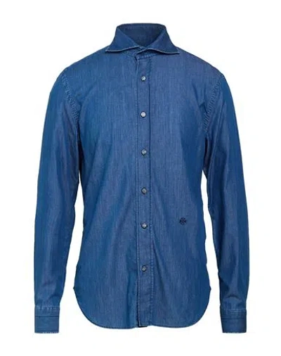 Jacob Cohёn Man Shirt Blue Size 16 Cotton