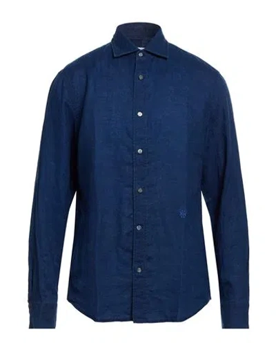 Jacob Cohёn Man Shirt Blue Size Xl Linen