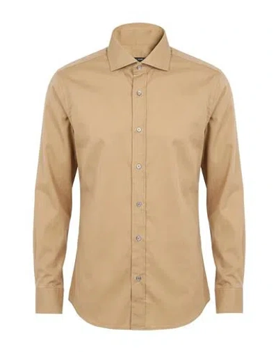 Jacob Cohёn Man Shirt Camel Size 16 Cotton In Neutral