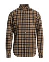 Jacob Cohёn Man Shirt Camel Size 16 ½ Cotton, Linen In Brown