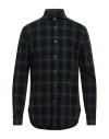 Jacob Cohёn Man Shirt Dark Green Size 16 Cotton, Linen In Green
