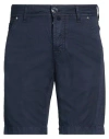 Jacob Cohёn Man Shorts & Bermuda Shorts Navy Size 30 Cotton, Linen, Lyocell, Elastane, Polyester In Blue