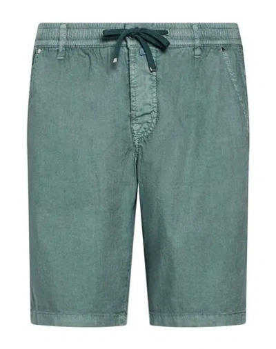 Jacob Cohёn Man Shorts & Bermuda Shorts Sage Green Size 31 Cotton, Linen, Elastane