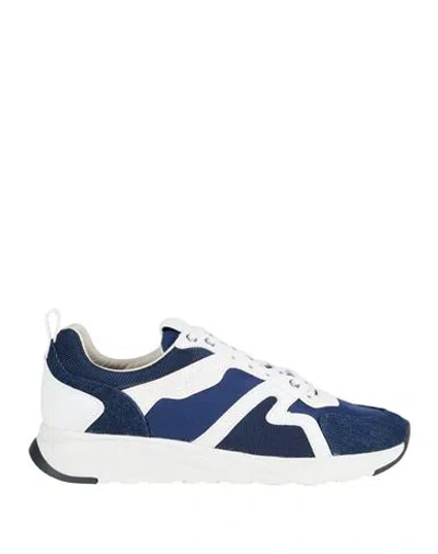 Jacob Cohёn Man Sneakers Midnight Blue Size 10.5 Leather, Polyamide, Cotton, Polyester