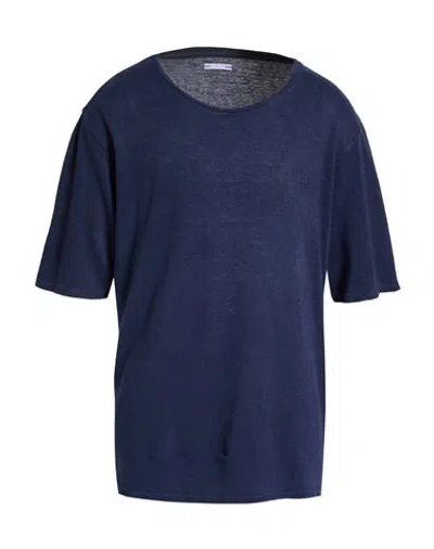 Jacob Cohёn Man Sweater Navy Size Xxl Linen In Blue