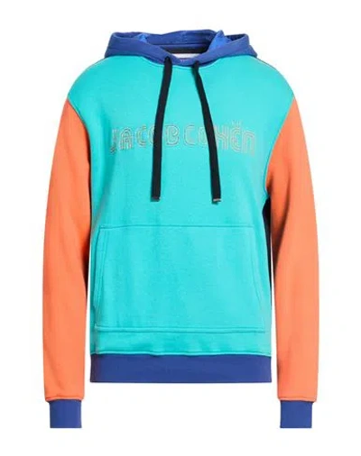 Jacob Cohёn Man Sweatshirt Turquoise Size S Cotton, Polyamide In Blue