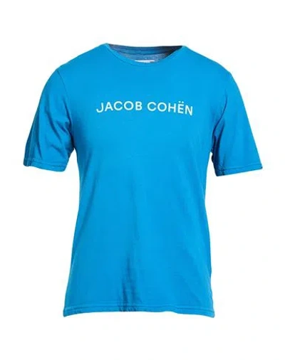 Jacob Cohёn Man T-shirt Azure Size S Cotton In Blue