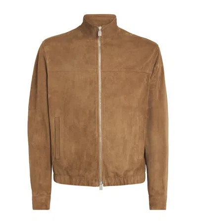 Jacob Cohen Jacob Cohën Suede Zip-up Jacket In Brown
