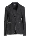 Jacob Cohёn Woman Blazer Black Size 4 Cotton, Wool, Polyester, Elastane In Black