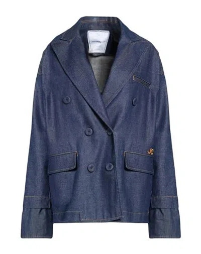 Jacob Cohёn Woman Blazer Blue Size 4 Cotton, Elastane In Multi
