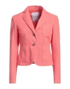 Shop Jacob Cohёn Woman Blazer Coral Size 6 Cotton, Polyester In Red