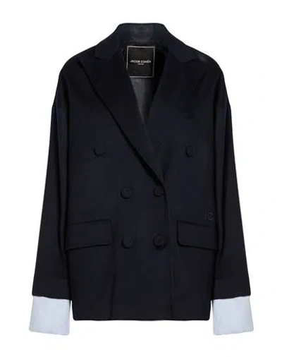Jacob Cohёn Woman Blazer Midnight Blue Size 4 Cashmere, Silk, Cotton