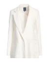 Jacob Cohёn Woman Blazer White Size 8 Cotton, Linen, Elastane