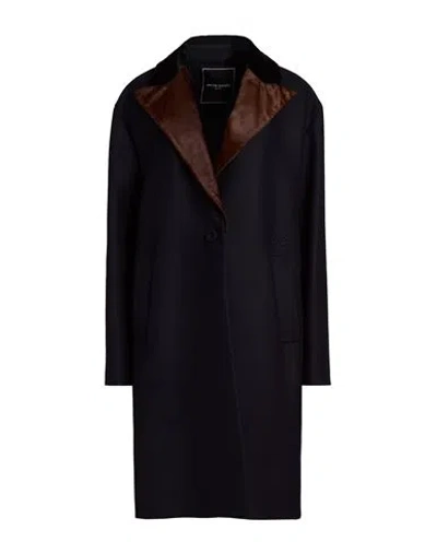 Jacob Cohёn Woman Coat Midnight Blue Size 4 Wool, Polyamide, Cashmere, Calfskin