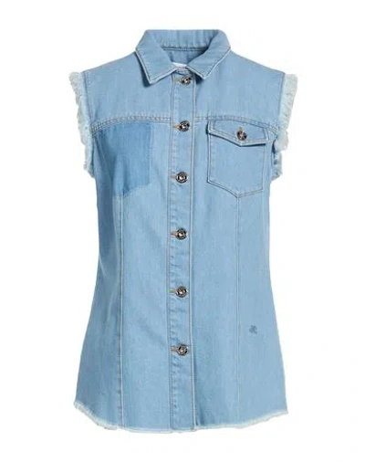 Jacob Cohёn Woman Denim Outerwear Blue Size 2 Cotton, Polyester