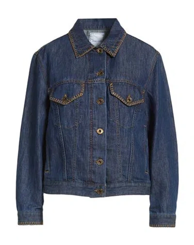 Jacob Cohёn Woman Denim Outerwear Blue Size 4 Polyester, Cotton