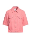 Jacob Cohёn Woman Denim Outerwear Coral Size 6 Cotton, Polyester In Red