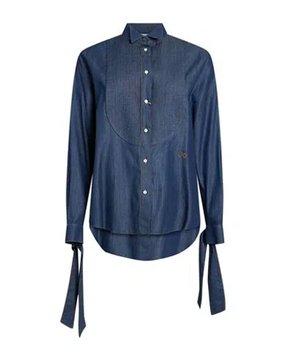 Jacob Cohёn Woman Denim Shirt Blue Size 2 Cotton