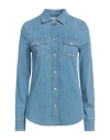 Jacob Cohёn Woman Denim Shirt Blue Size 4 Cotton, Elastane In Blue