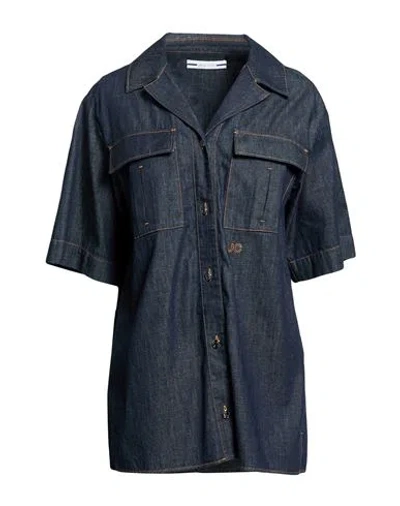 Jacob Cohёn Woman Denim Shirt Blue Size 4 Cotton