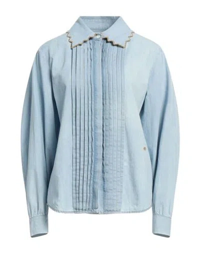 Jacob Cohёn Woman Denim Shirt Blue Size 4 Cotton