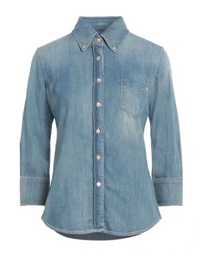 Jacob Cohёn Woman Denim Shirt Blue Size S Cotton, Elastane