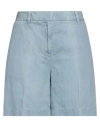 Jacob Cohёn Woman Denim Shorts Blue Size 12 Cotton, Linen, Polyester In Blue