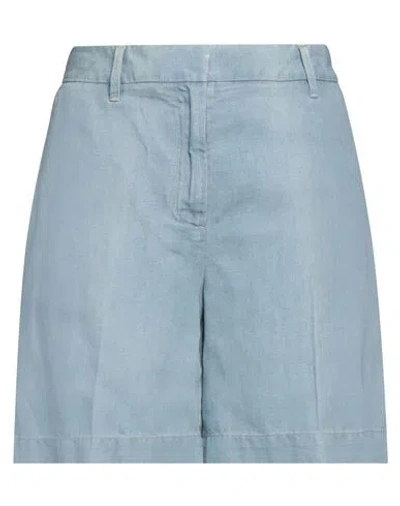Jacob Cohёn Woman Denim Shorts Blue Size 12 Cotton, Linen, Polyester