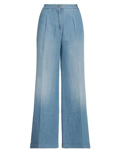 Jacob Cohёn Woman Jeans Blue Size 10 Cotton, Linen