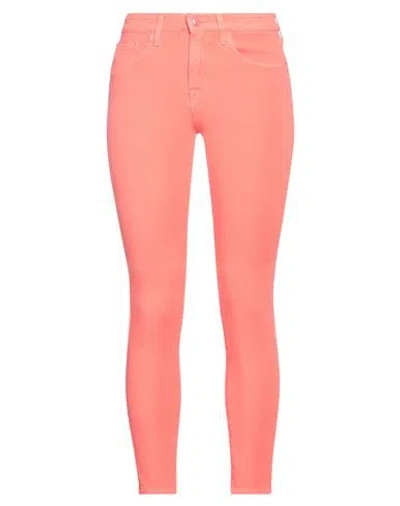 Jacob Cohёn Woman Jeans Coral Size 25 Cotton, Lyocell, Polyester, Elastane In Orange